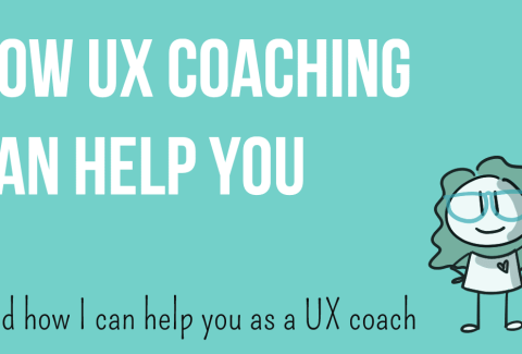 Illustrated Mimi and Text on Image: How UX Coaching Can Help You - And how I can help you as a UX coach